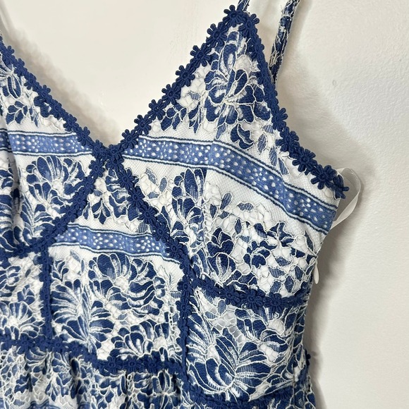 NSR Napian Sea Floral Lace Midi Dress Womens Small Crochet Babydoll feminine